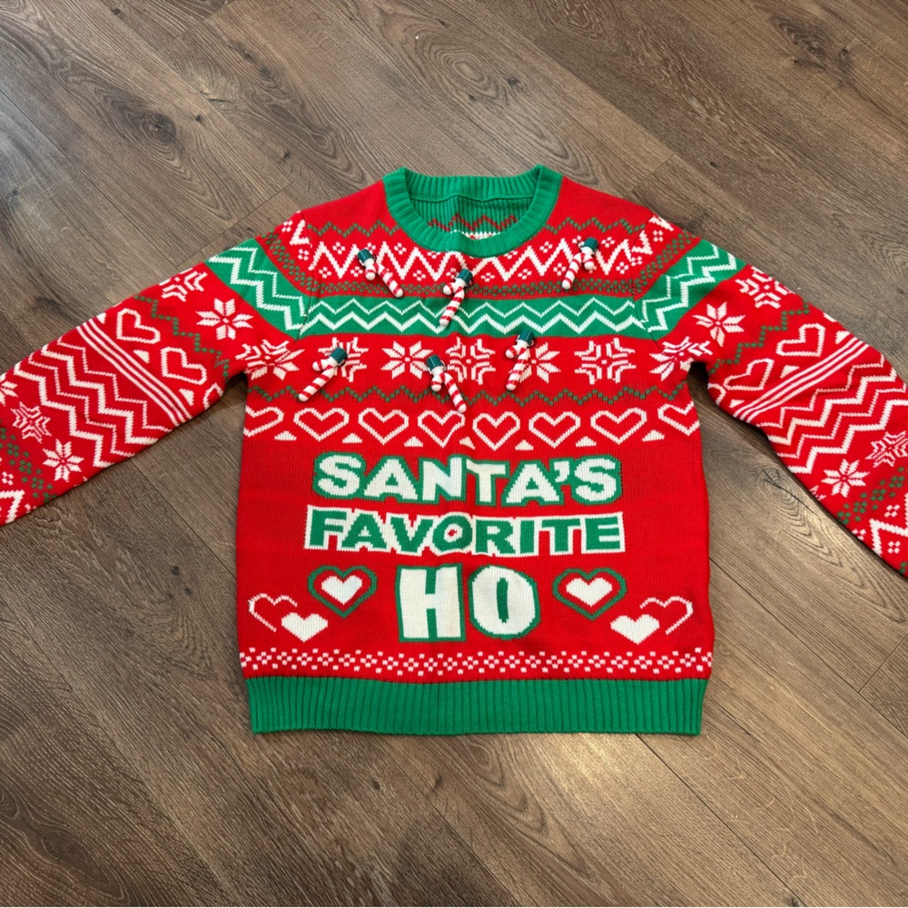 Festive Red and Green Christmas Sweater